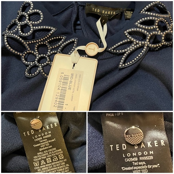 NWT Ted Baker | Azaleo Embellished Jumper Pullover Sweater - Picture 15 of 16